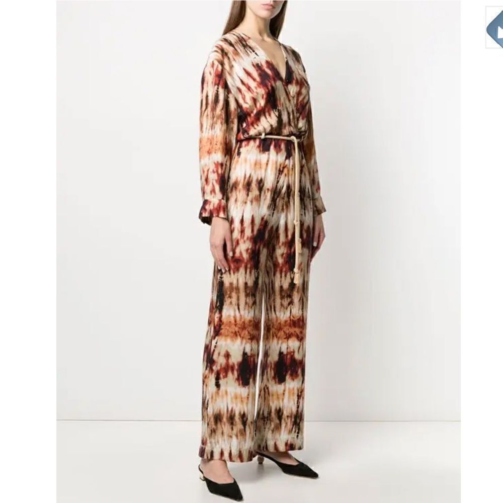 New Nanushka Jax Tie-Dye Tan/Brown Jumpsuit Small
